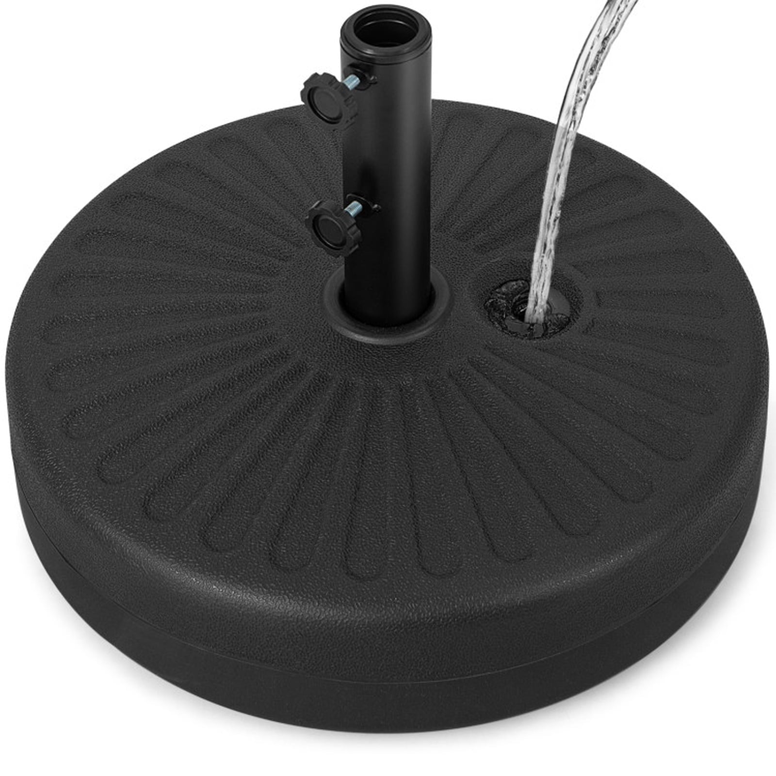 Biotree 19.5 Inch Fillable Round Umbrella Base Stand for Yard Garden Poolside-Black - Heavy Duty Outdoor Patio Stand