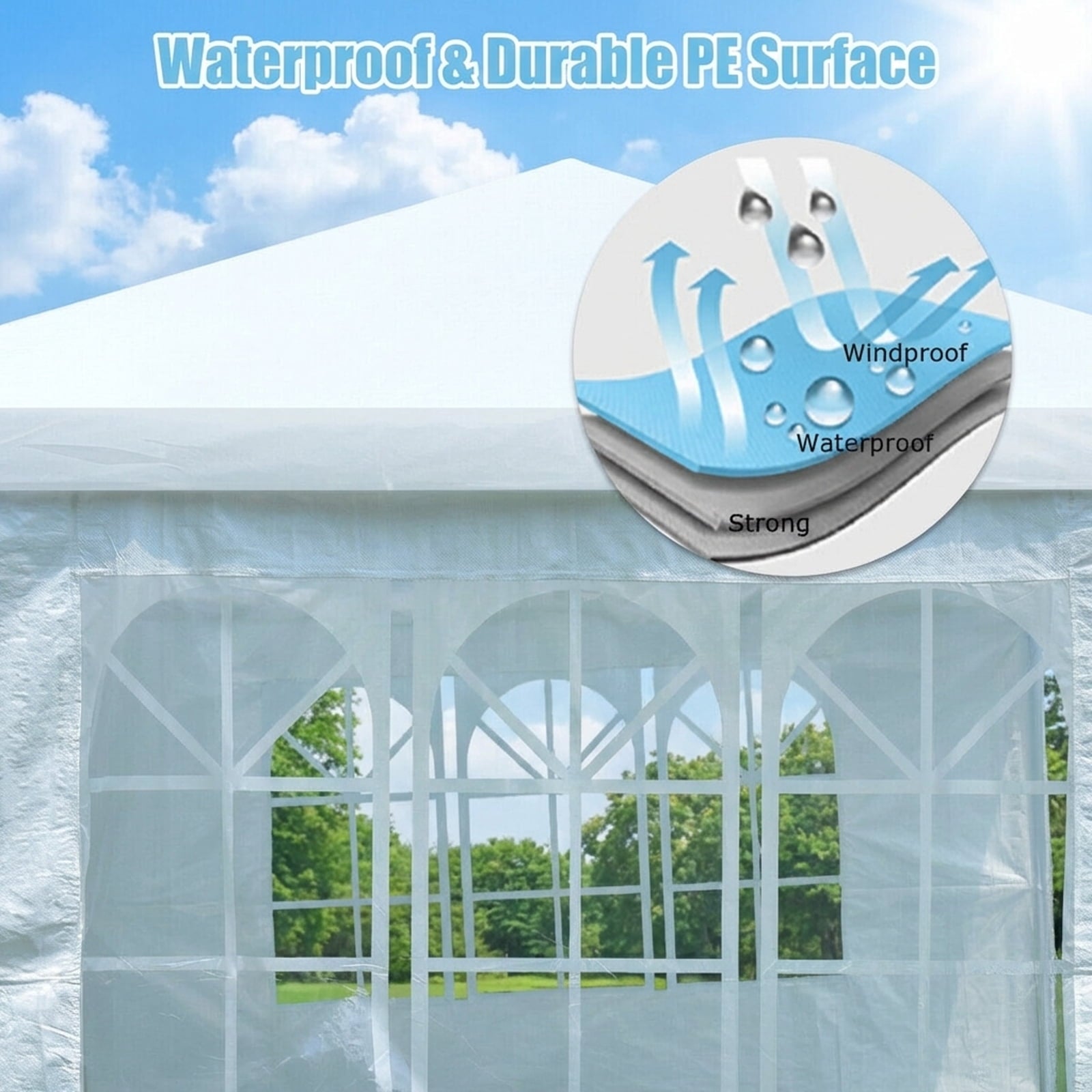 Biotree 10 x 20 Feet Outdoor Party Wedding Canopy Tent with Removable Walls and Carry Bag Event Camping