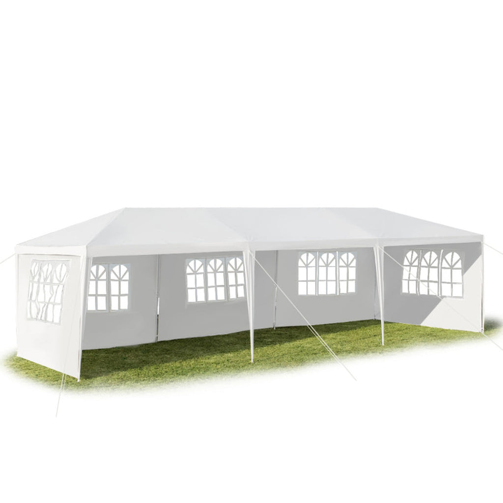 Biotree 10 ft 360-Degree Rotation Solar LED Patio Offset Umbrella with 32 Lights 8 Ribs Polyester Canopy without Base - Dark Red