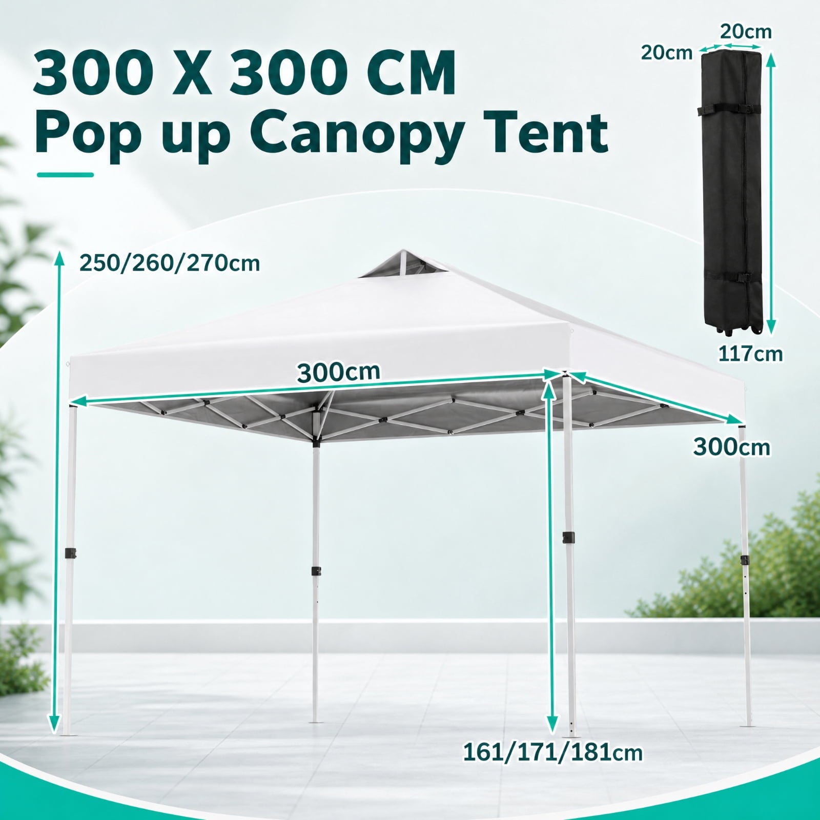 Biotree 10 x 10 Ft Instant Pop Up Canopy, One-Hand Center Lock Vented Shade Tent with Roller Bag for Markets and Parties, White