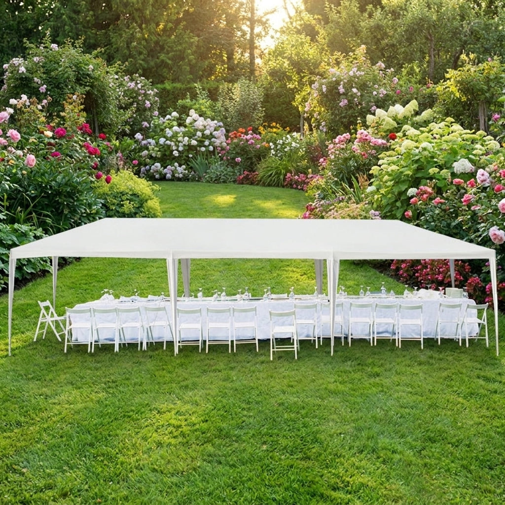 Biotree 10 ft 360-Degree Rotation Solar LED Patio Offset Umbrella with 32 Lights 8 Ribs Polyester Canopy without Base - Dark Red