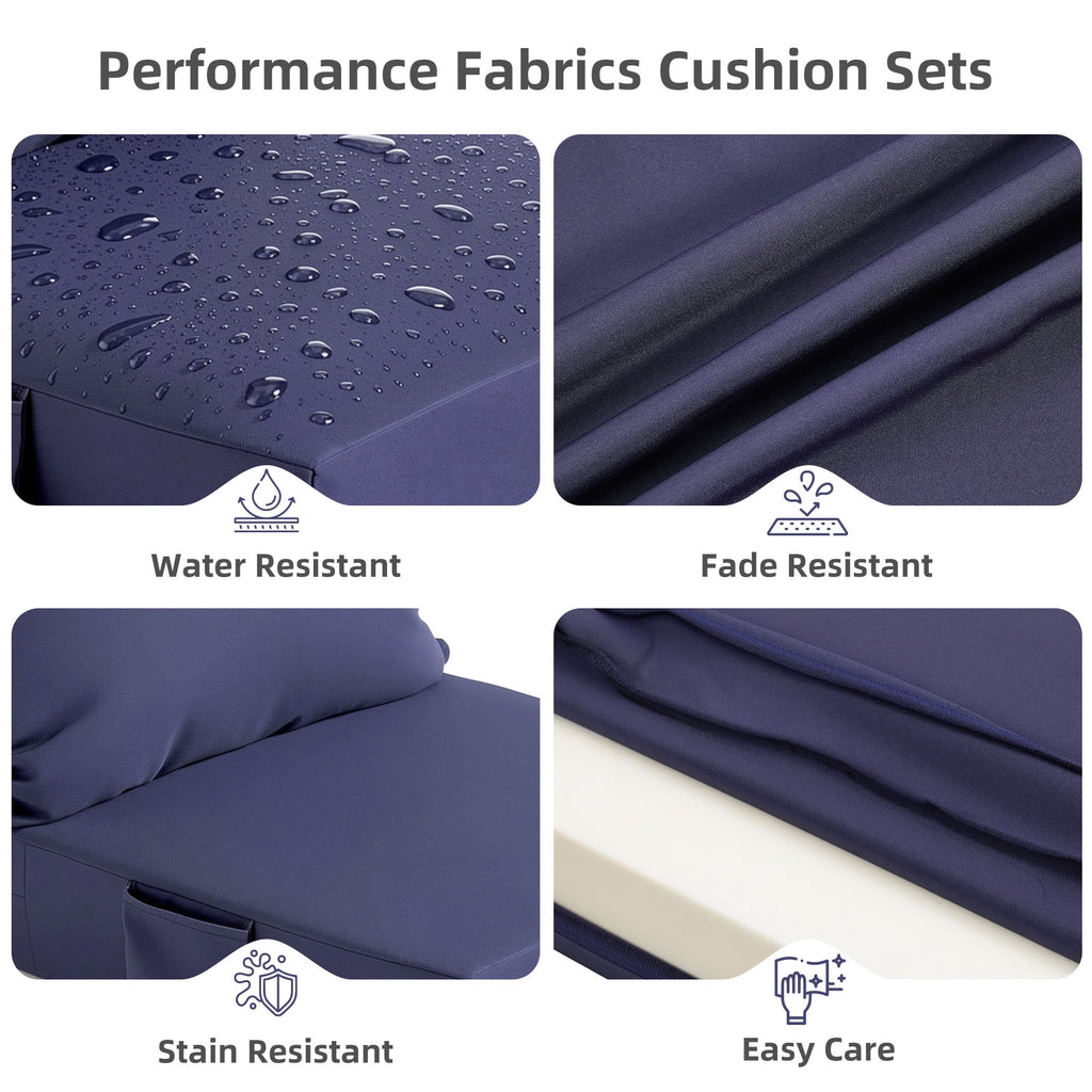 Biotree Outdoor Seat Cushions for Chairs,Waterproof Fade-Resistant Patio Furniture Replacement Cushions with Removable Cover,Blue