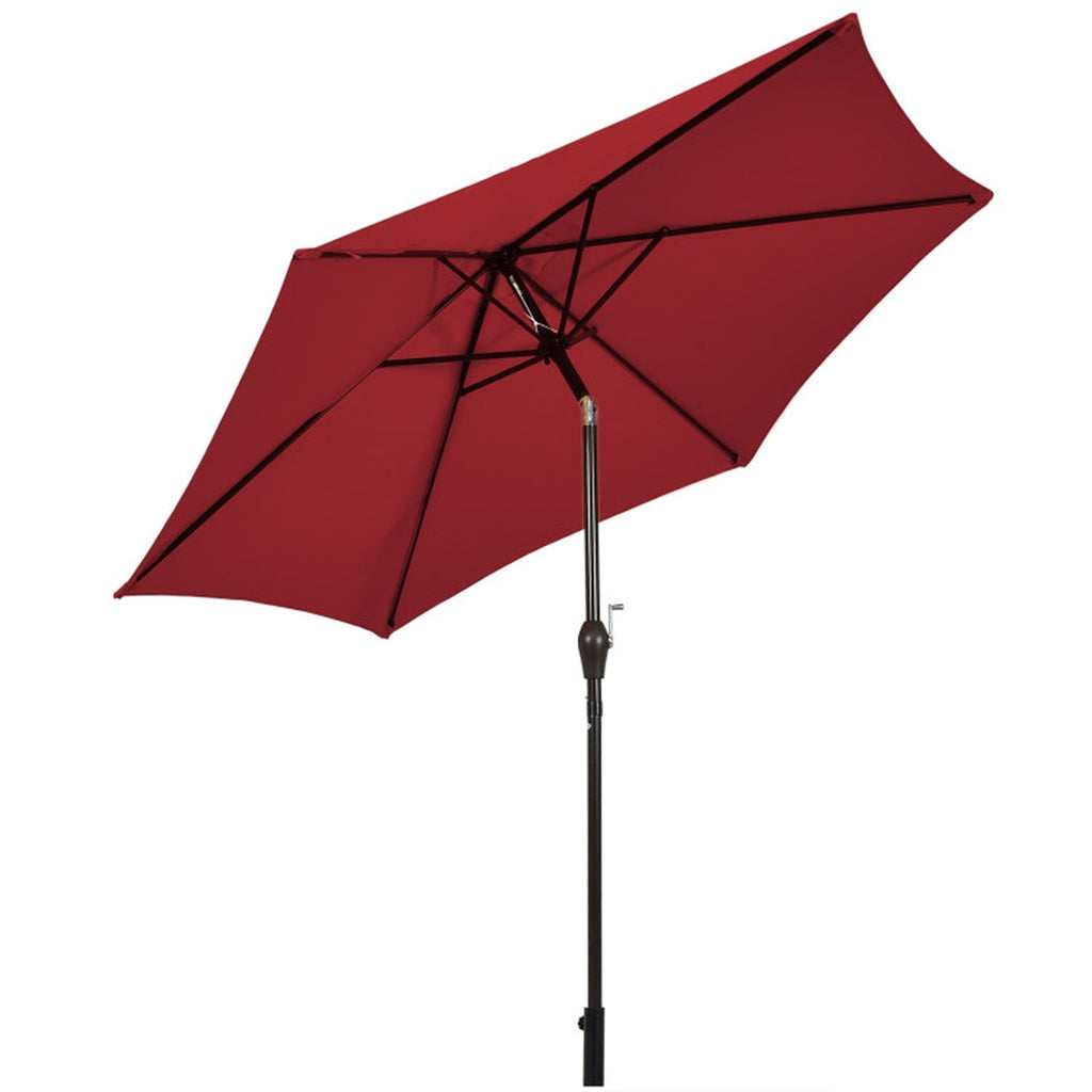 Biotree 10 Feet Outdoor Patio Umbrella with Tilt Adjustment and Crank-Dark Red Beige/Dark Red/Tan/Orange/Blue/Gray/Navy