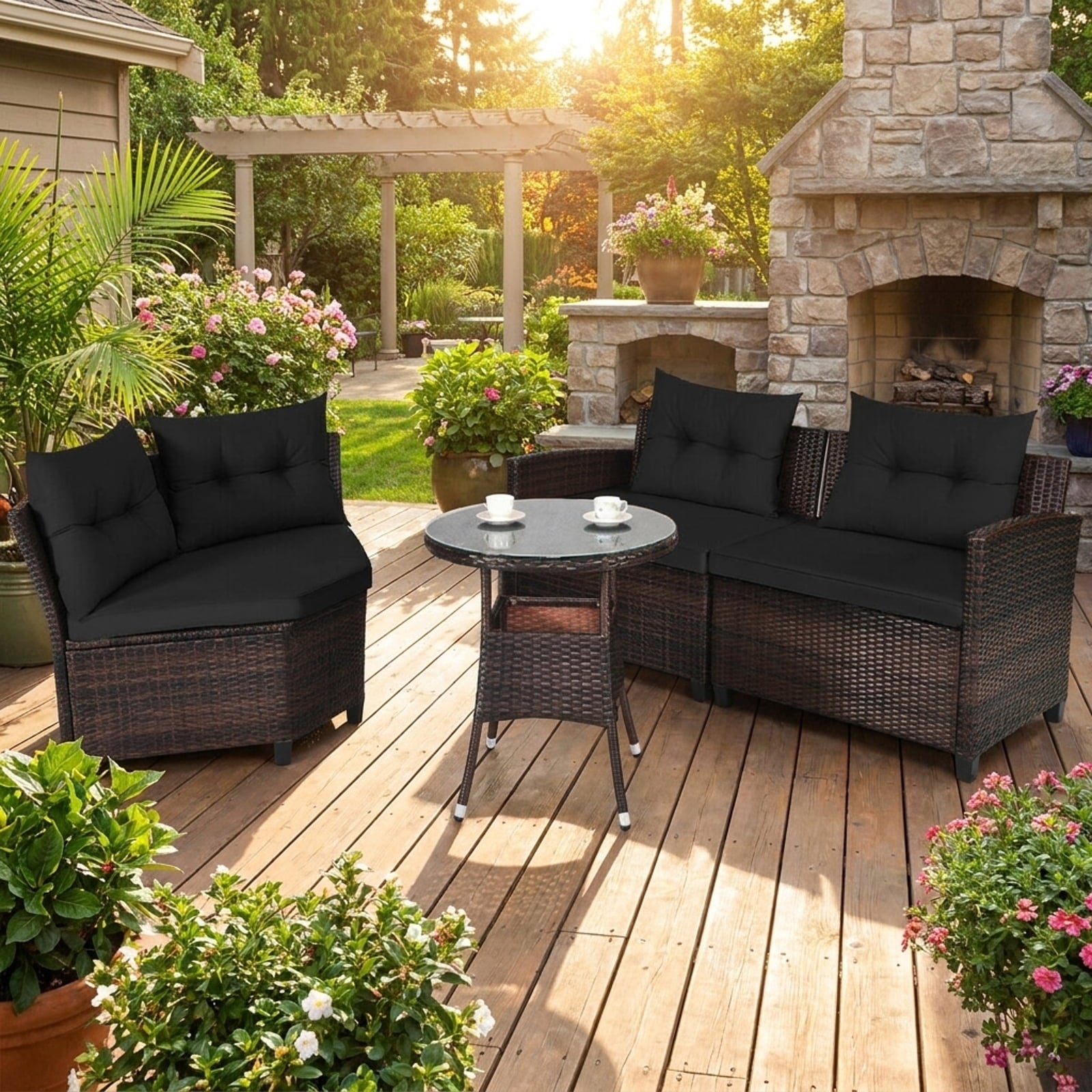 Biotree Outdoor Recliner Cushioned Chaise Lounge with Adjustable Backrest Stackable Patio Chair for Garden BackyardWhite/White Red