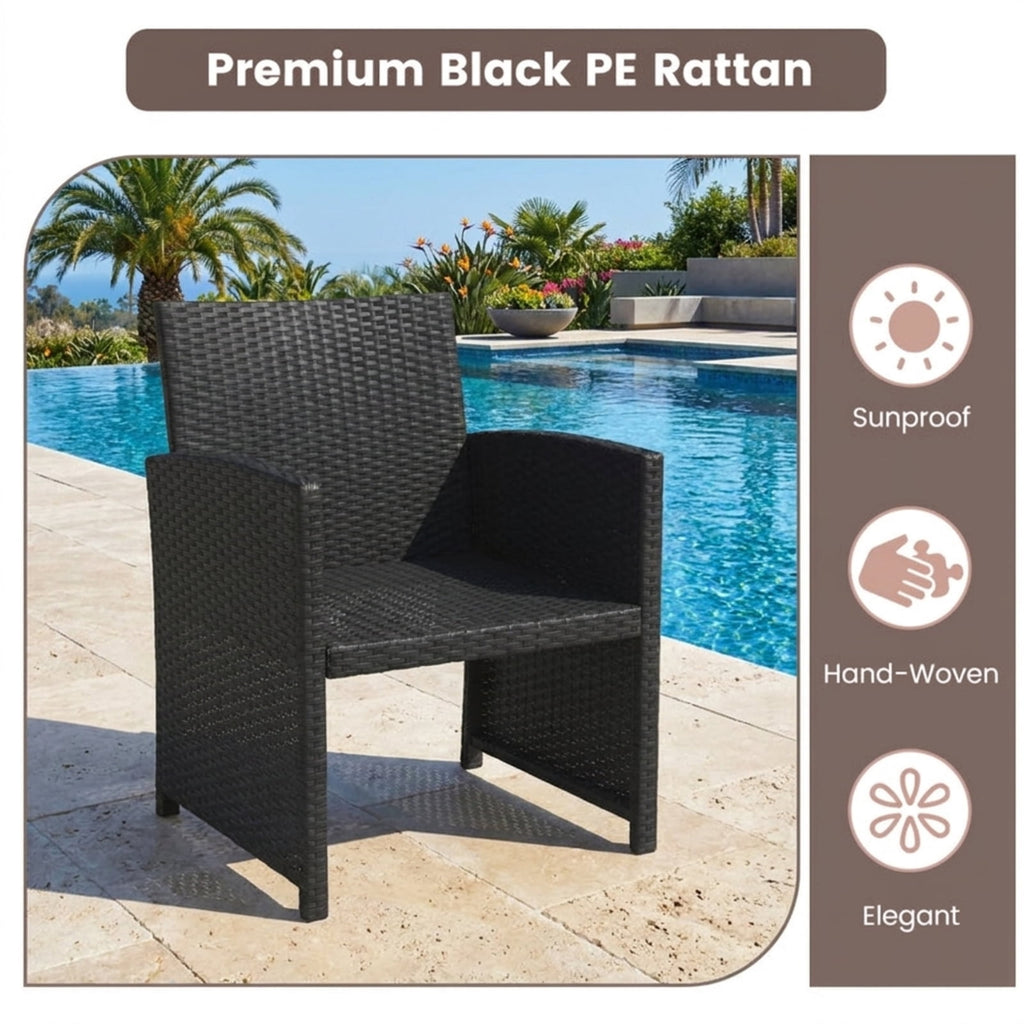 Biotree 4 Pieces Patio Furniture Set with Tempered Glass Tabletop and Removable Cushion Outdoor Conversation Set for Garden Backyard PorchTurquoise