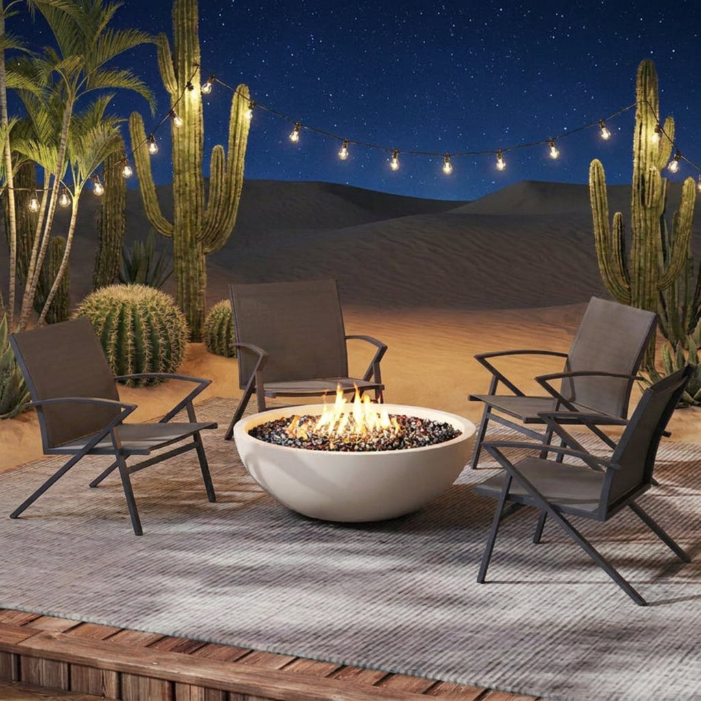 Biotree Patio Chairs Set of 2 Lawn Chairs with Heavy Duty Metal Frame Stackable Patio Chair for Garden BackyardGrey