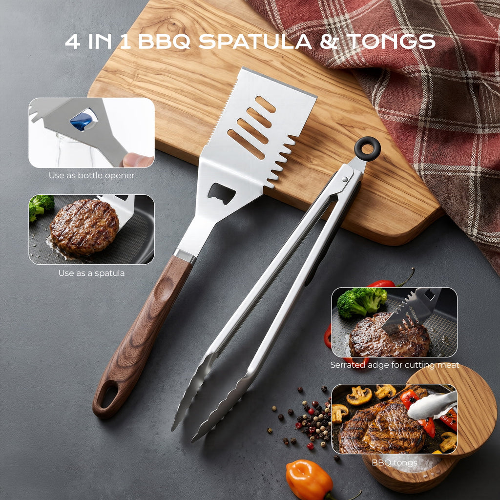 Biotree 34Pcs BBQ Grill Tool Set, Grill Accessories BBQ Tools with Storage Bag,BBQ Utensils Set for Camping, Outdoor, Backyard Party