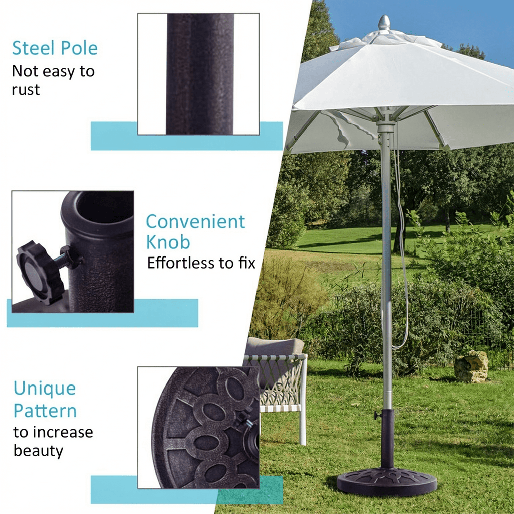 Biotree 30lbs 18 Inches Heavy Duty Outdoor Patio Market Umbrella Base Bronze - Heavy Duty Outdoor Patio Stand