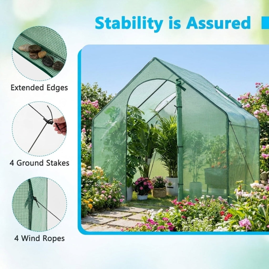 Biotree Portable Outdoor Warm House with PE Cover and Roll for Outdoor Garden Backyard Patio Vegetables Flowers, Green