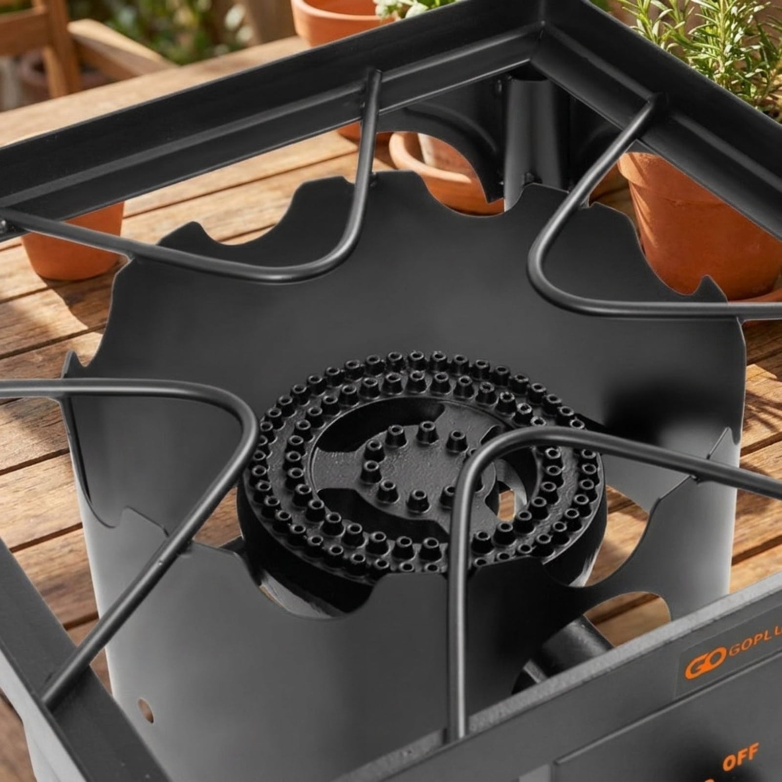 Biotree 100000 BTU Portable Propane Outdoor Camp Stove with Adjustable Legs for Outdoor Camping Backyard Patio Cooking, Black