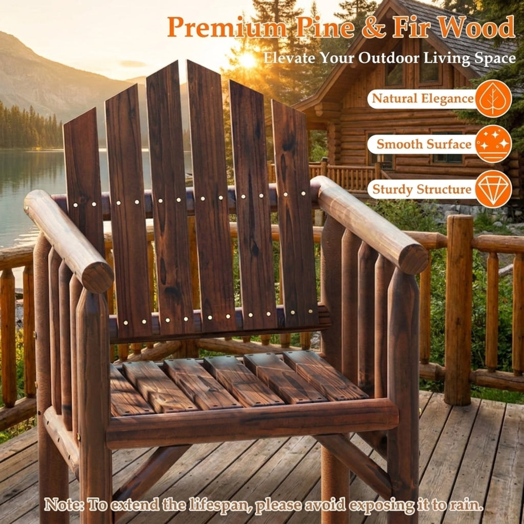 Biotree Outdoor Wood Armchair Wooden Patio Dining Chair with Armrests Stackable Patio Chair for Garden BackyardBrown