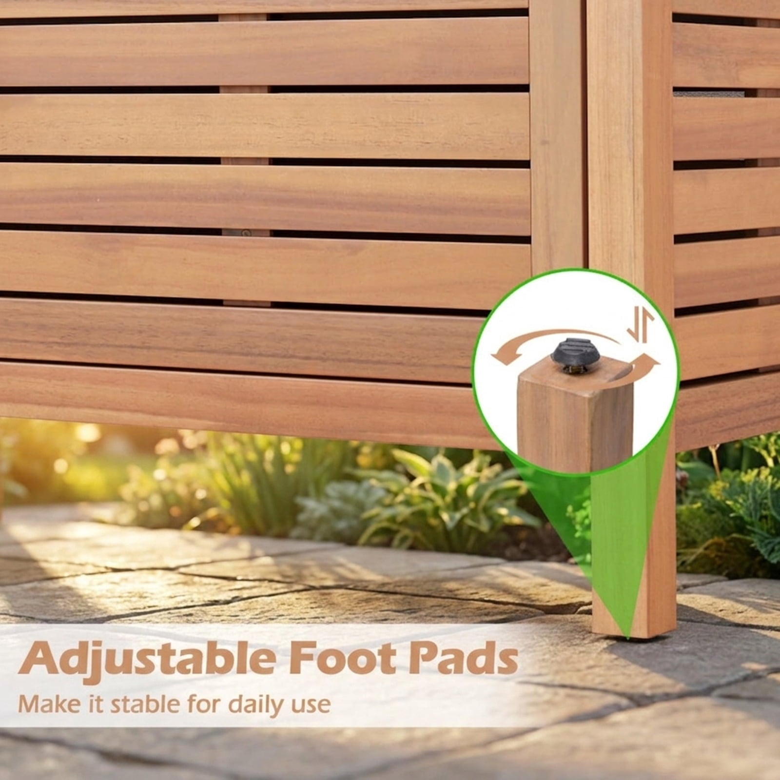 Biotree Patio Storage Cabinet 2 Outdoor Waterproof for Patio Deck Garden Cushions, Natural