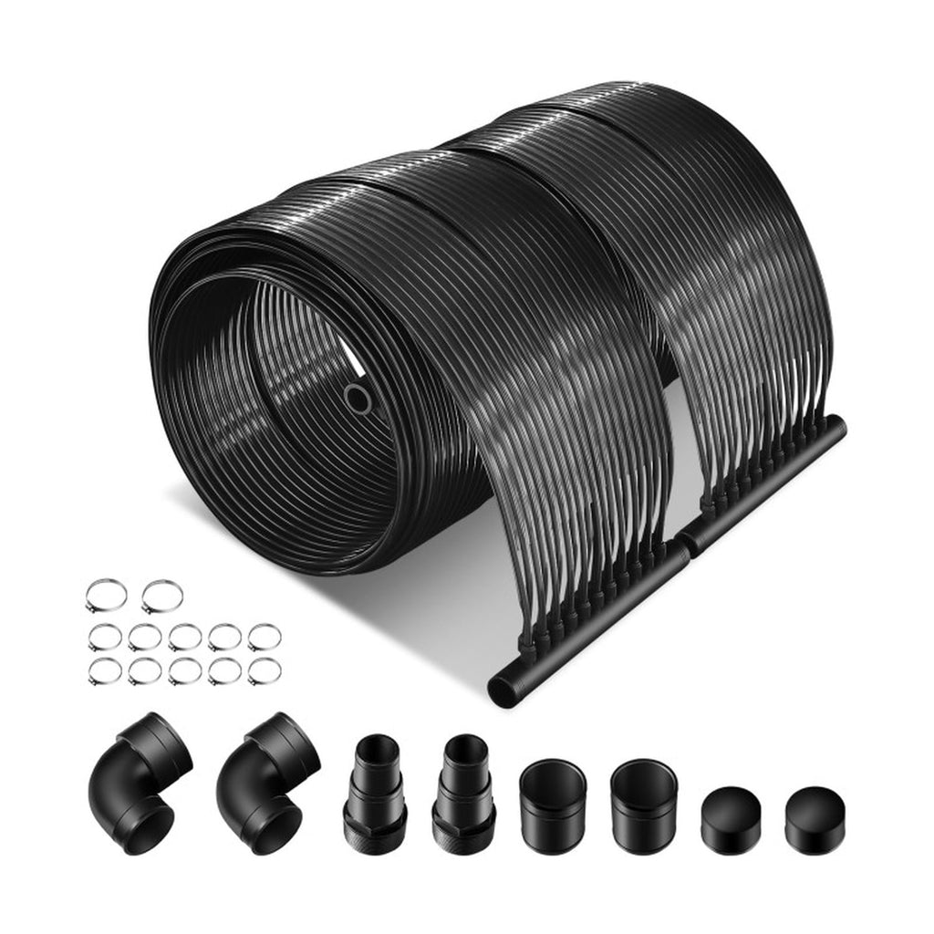 Biotree 2 Pieces 10/16.4/20 Feet Weatherproof Solar Swimming Pool Heating System 20 ft Set for Garden Yard Lawn Watering Outdoor, Black