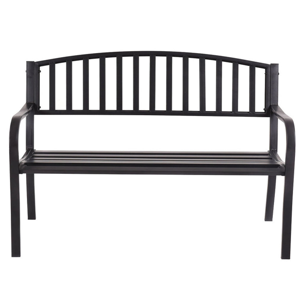 Biotree 50 Inch Patio Garden Bench Loveseats for Outdoor Stackable Patio Chair for Garden BackyardBlack