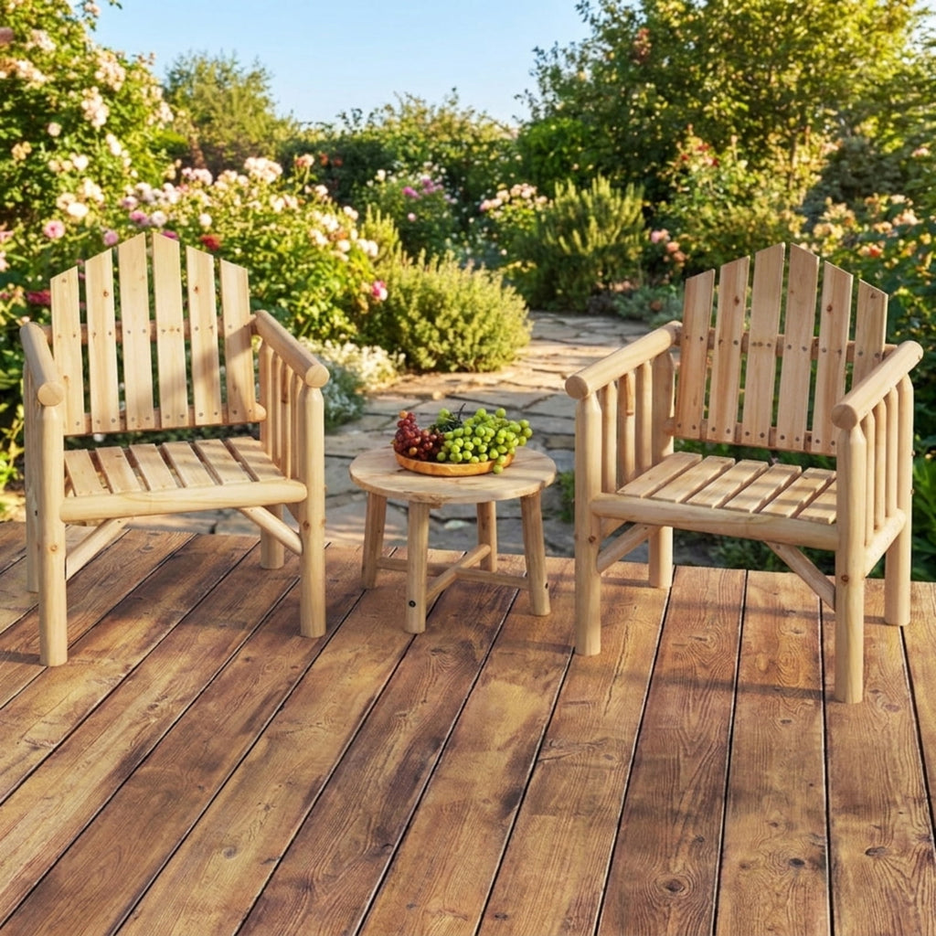 Biotree Outdoor Wood Armchair Wooden Patio Dining Chair with Armrests Stackable Patio Chair for Garden BackyardNatural