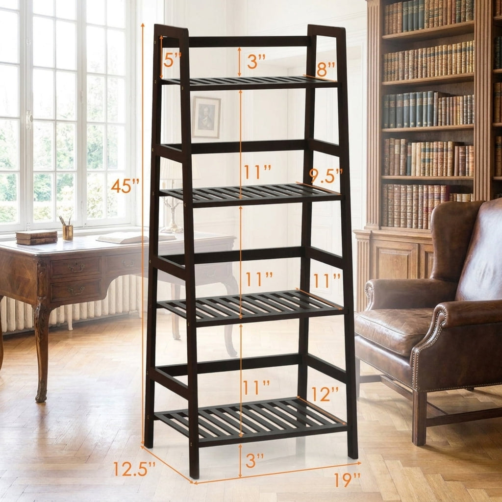 Biotree 4-Tier Bamboo Plant Rack with Guardrails Stable and Space-Saving for Indoor Outdoor Patio Balcony Garden, Brown
