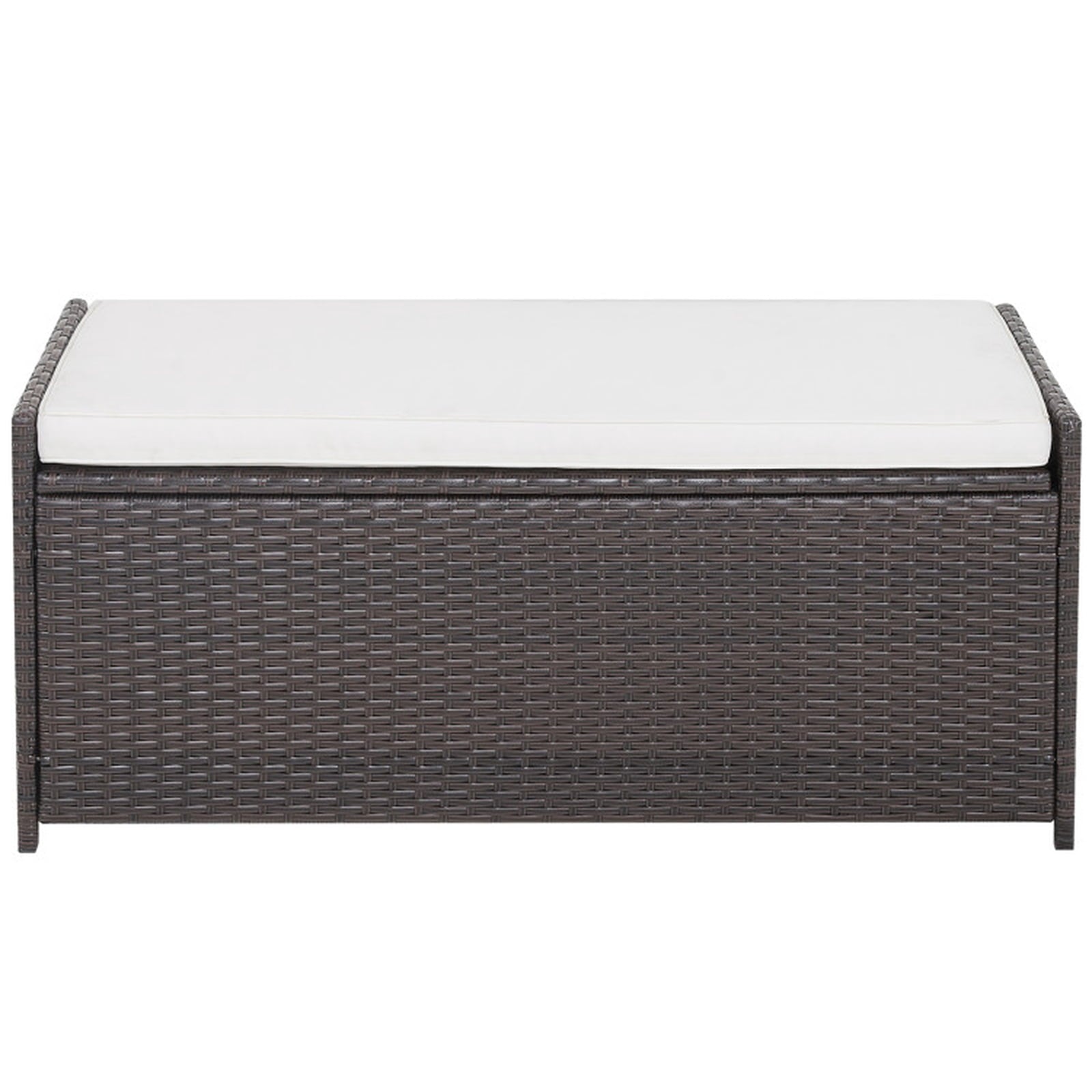 Biotree 34 Gallon Patio Storage Bench with Seat Cushion and Zippered Liner Outdoor Waterproof for Patio Deck Garden Cushions, Brown