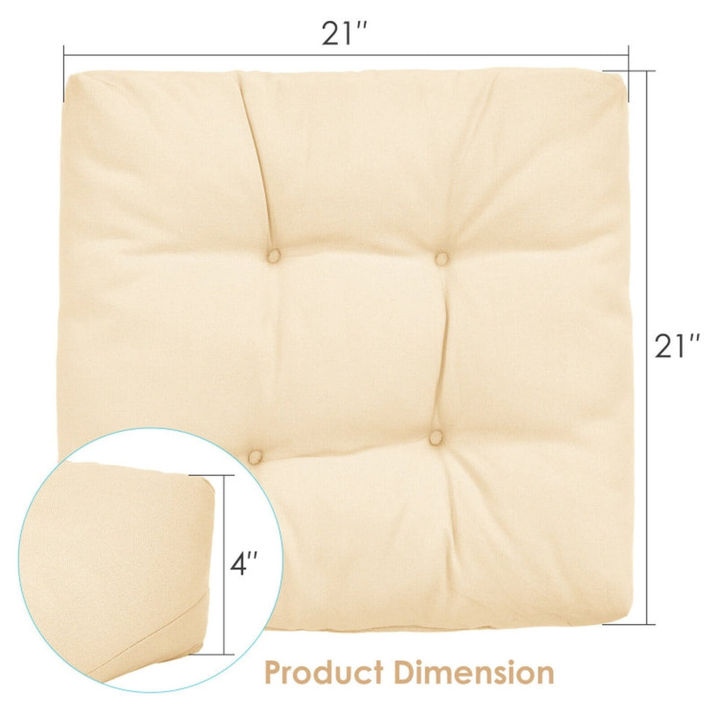 Biotree 21 Inch X 21 Inch Patio Chair Seat Cushion Pads for Indoor and Outdoor Comfortable Patio Chair Cushion PadBeige
