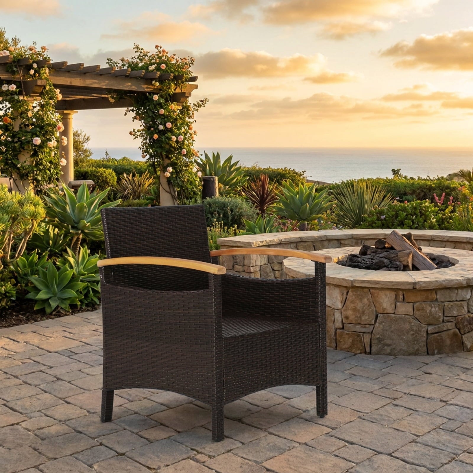 Biotree 3 Pieces Patio Rattan Furniture Set with Removable Cushion Outdoor Conversation Set for Garden Backyard PorchNavy