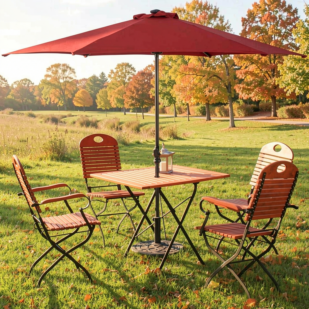 Biotree 22 Inch Heavy Duty Round Umbrella Base Stand Bronze - Heavy Duty Outdoor Patio Stand for Market and Offset Umbrellas