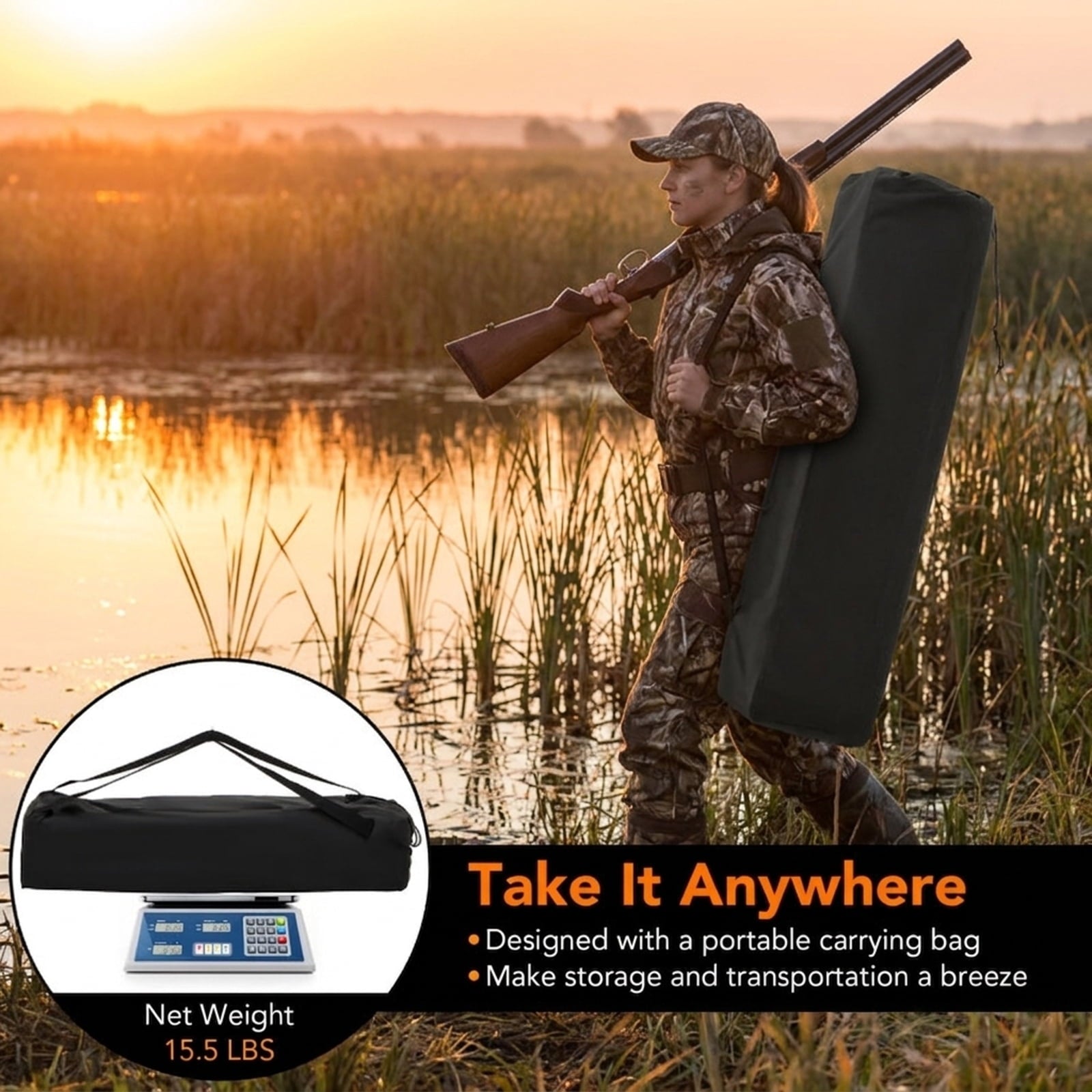 Biotree 360¡ã One Way See Through Ground Hunting Blind for Deer and Turkey Hunting, Camouflage