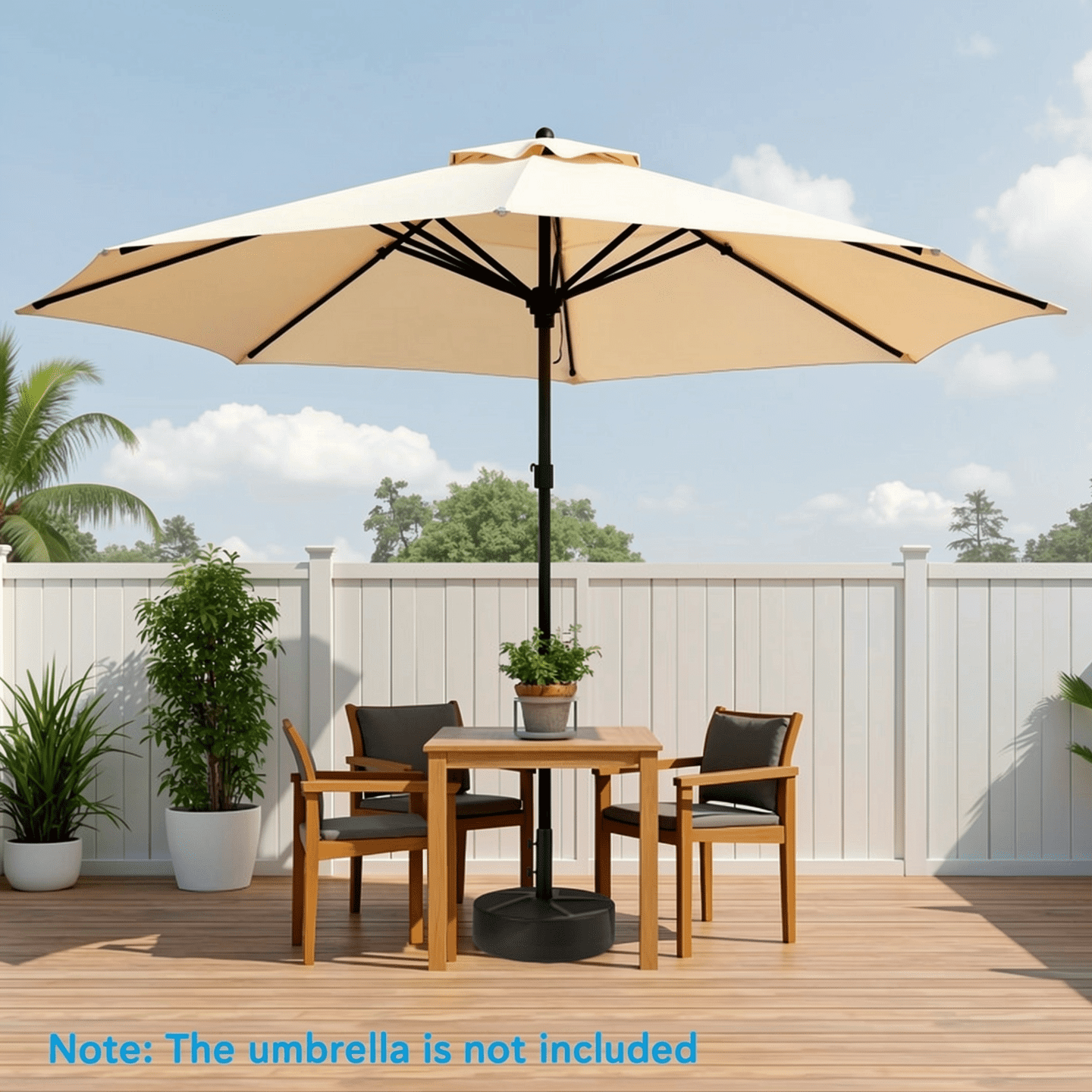 Biotree Patio Umbrella Base 88LBS Capacity Water and Sand Fillable Market Table Umbrella Stand-Black