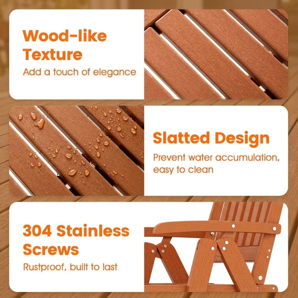 Biotree Foldable Patio Chair All-Weather HDPE Outdoor Dining Chair with Armrest Stackable Patio Chair for Garden BackyardBrown