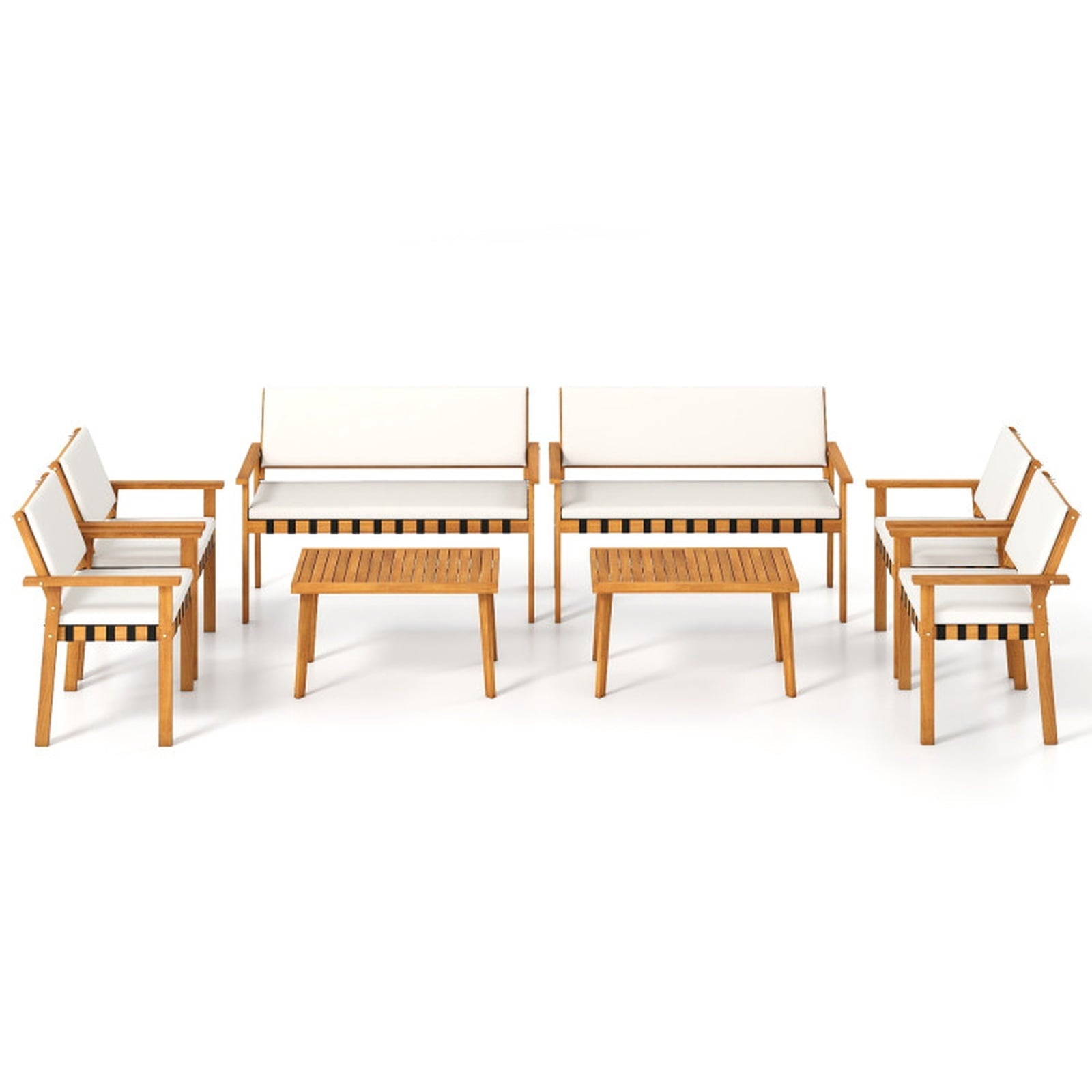Biotree 4 Piece Patio Furniture Set with Coffee Table for Backyard and Garden Outdoor Conversation Set for Garden Backyard PorchWhite