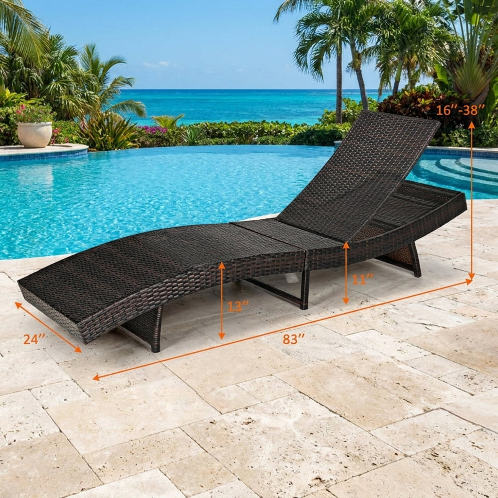 Biotree Patio Folding Chaise Lounge with 5 Adjustable Levels and Cushion Stackable Patio Chair for Garden BackyardWhite