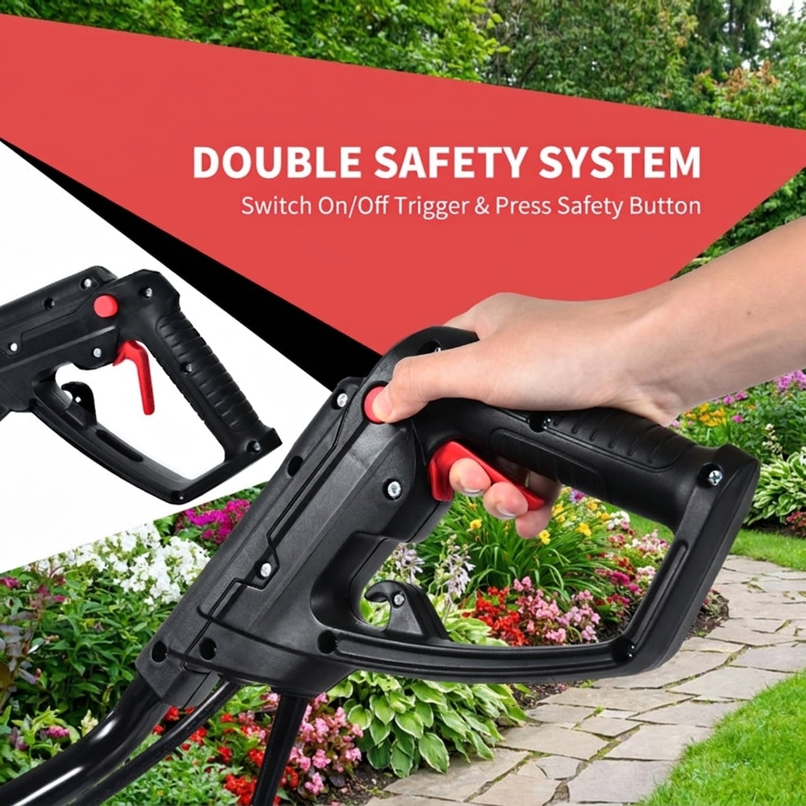 Biotree 17-Inch 13.5 Amp Corded Electric Tiller and Cultivator 9 for Lawn Garden Yard Soil Care, Red