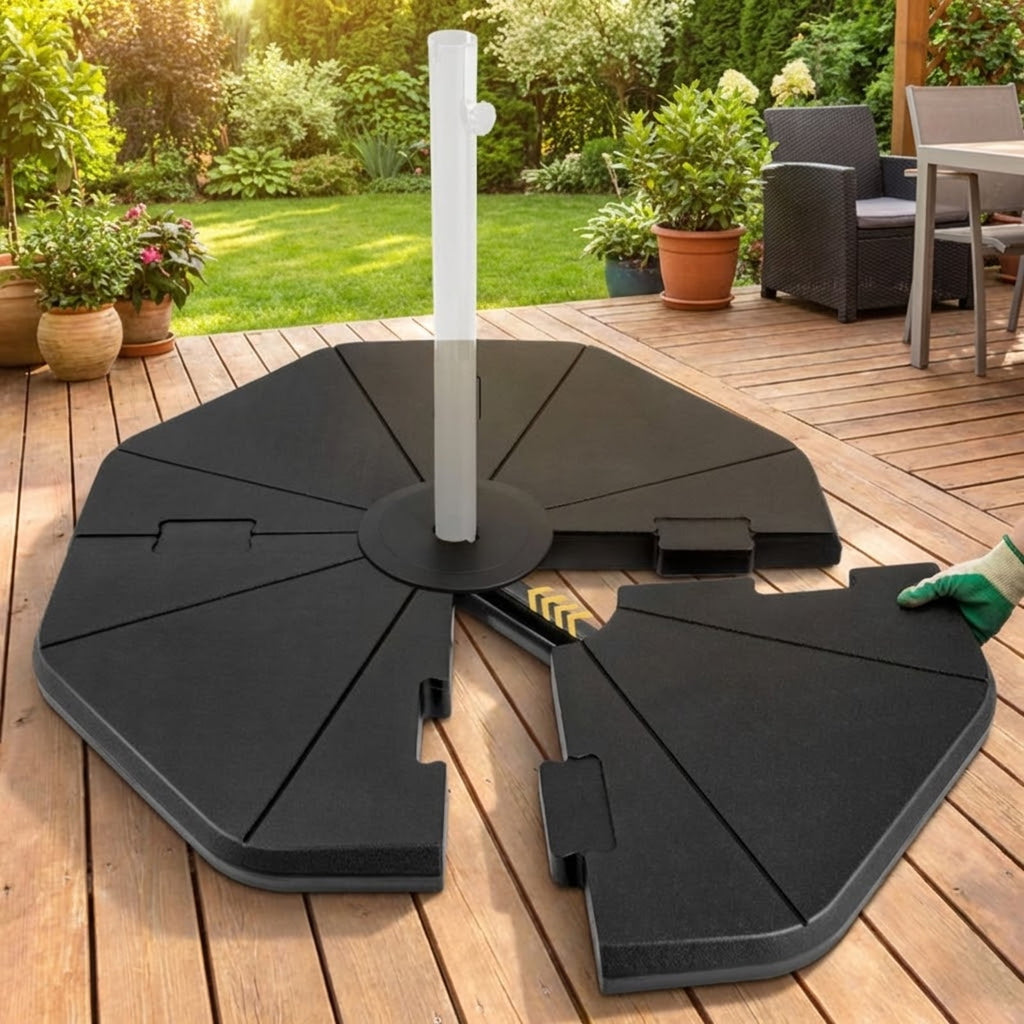 Biotree 4-Piece Fillable Umbrella Base Stand for Garden Yard Poolside - Heavy Duty Outdoor Patio Stand