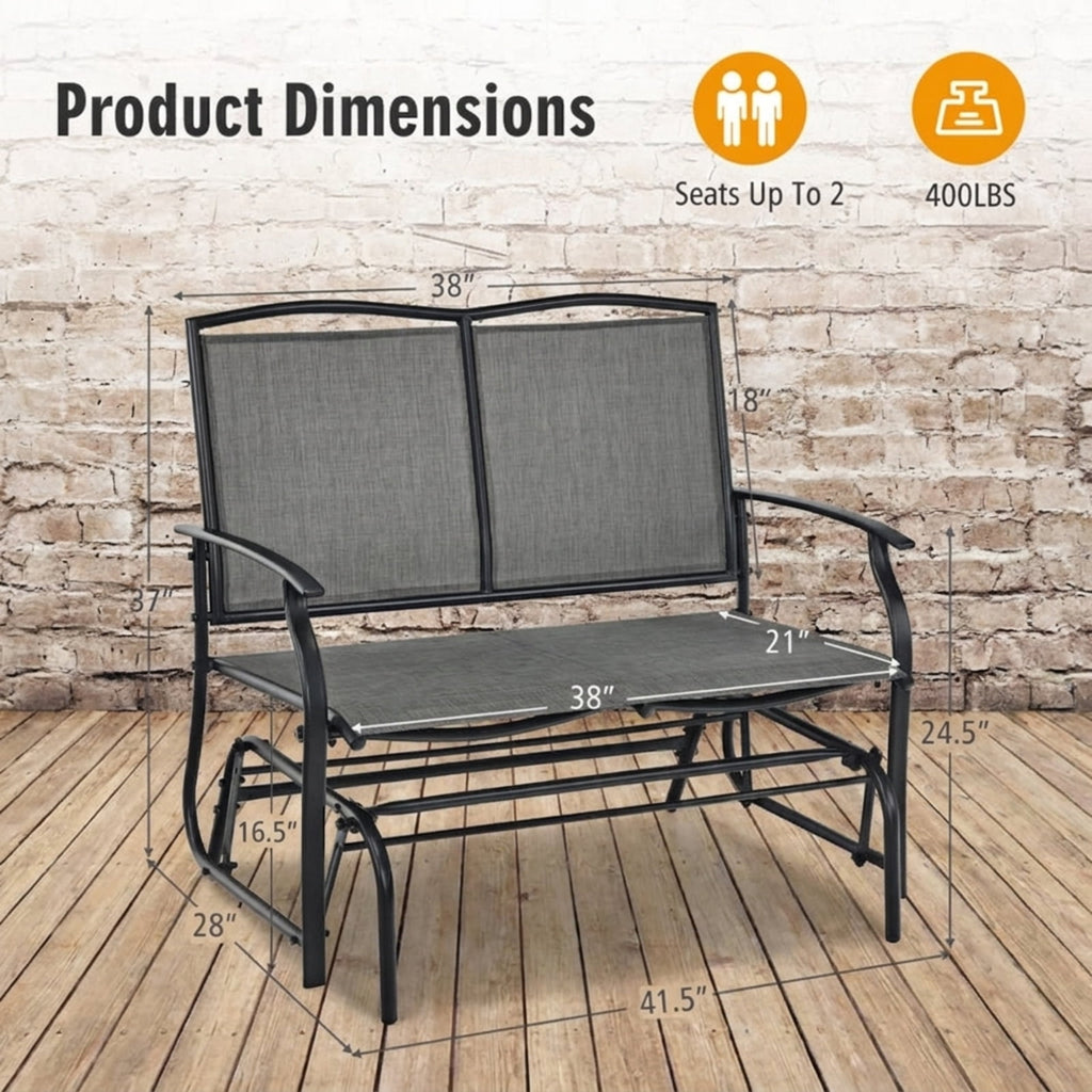 Biotree Iron Patio Rocking Chair for Outdoor Backyard and Lawn Stackable Patio Chair for Garden BackyardGray