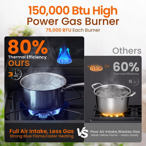Biotree 2 Burner Outdoor Propane Gas Stove with 2 Wheels Wind Panel, 15,0000 BTU Camping Stove with Adjustable PSI Regulator and 4ft Hose With Removable Legs for Cooking BBQ Home