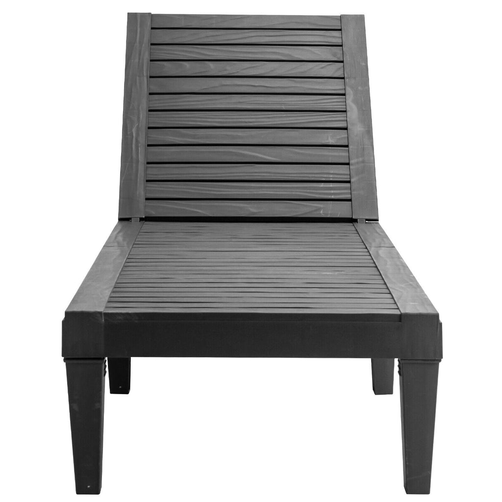 Biotree 5-Position Adjustable Outdoor Recliner Chair-Black