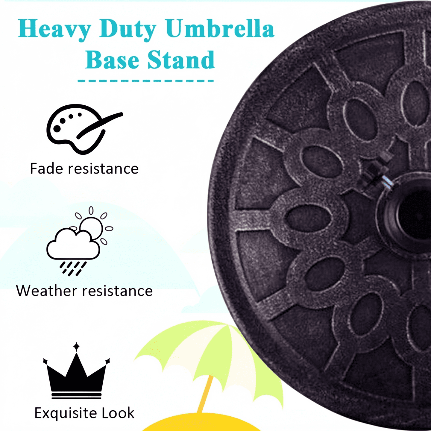 Biotree 30lbs 18 Inches Heavy Duty Outdoor Patio Market Umbrella Base Bronze - Heavy Duty Outdoor Patio Stand