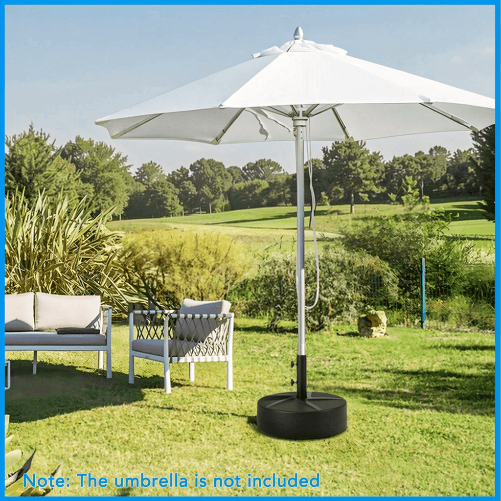Biotree Patio Umbrella Base 88LBS Capacity Water and Sand Fillable Market Table Umbrella Stand-Black