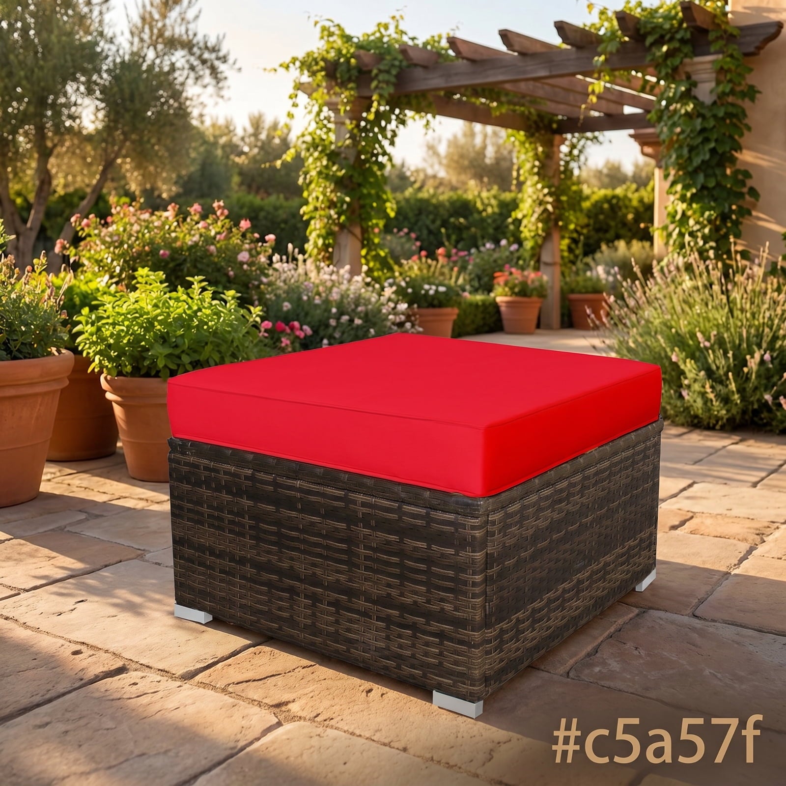 Biotree 3 Pieces Outdoor Wicker Conversation Set with Tempered Glass Tabletop Outdoor Conversation Set for Garden Backyard PorchNavy