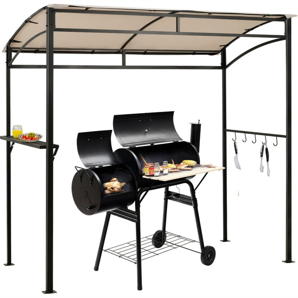 Biotree 7 x 4.5 Feet Grill Gazebo Outdoor Patio Garden BBQ Canopy Shelter Beige - Outdoor Patio Backyard Garden Shade Canopy Shelter