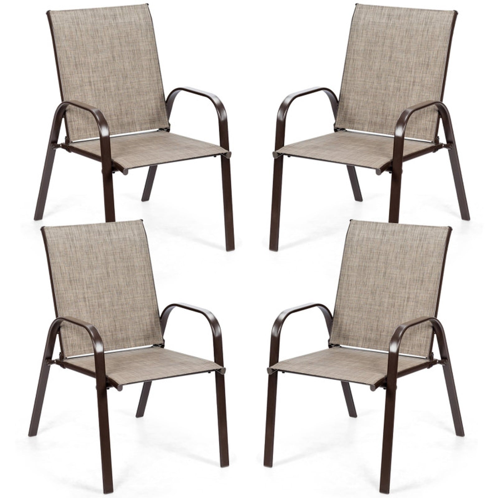 Biotree 2 Pcs Patio Chairs Outdoor Dining Chair with Armrest Stackable Patio Chair for Garden BackyardGray