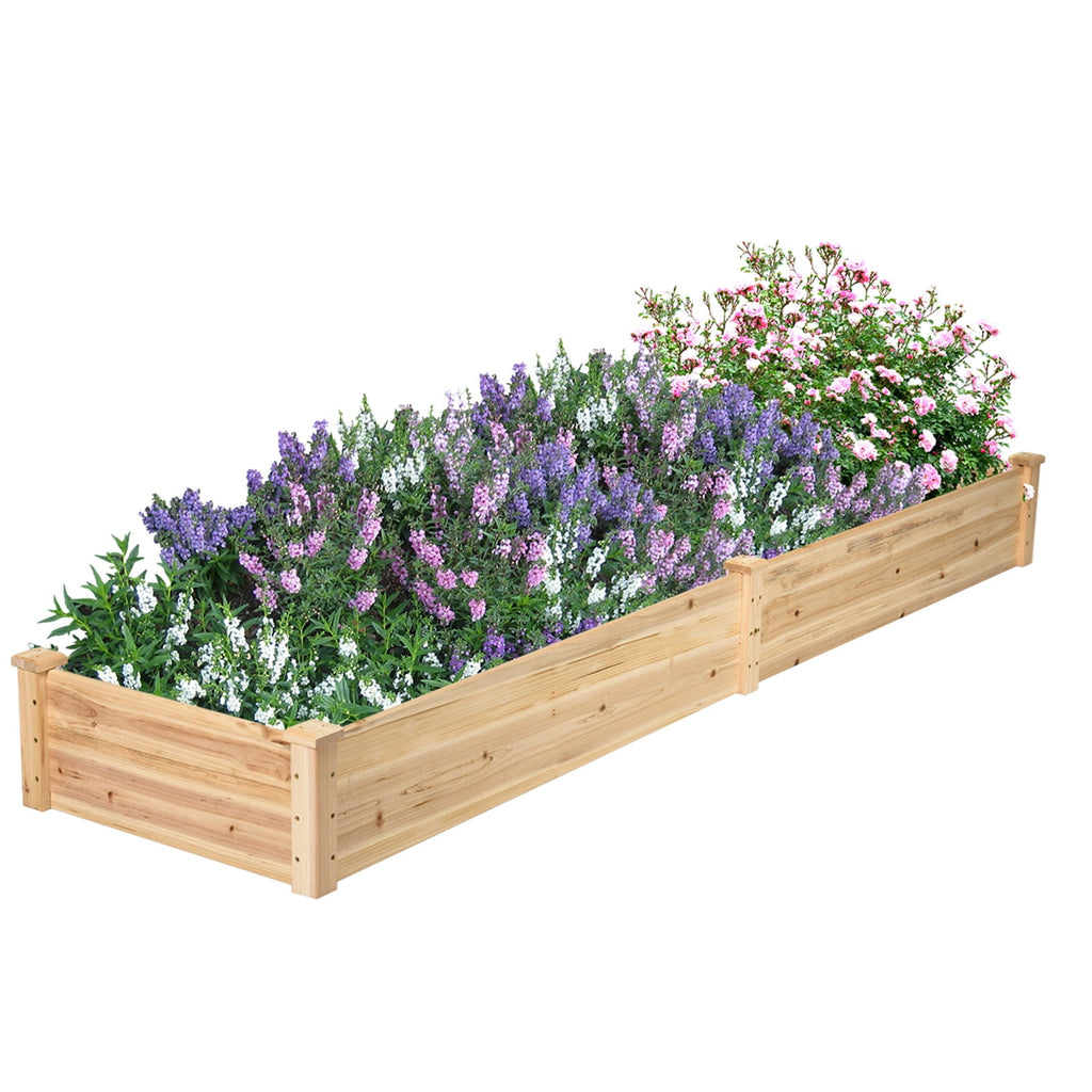 Biotree Wooden Vegetable Raised Garden Bed for Backyard Patio Balcony Outdoor Herbs Vegetables Flowers