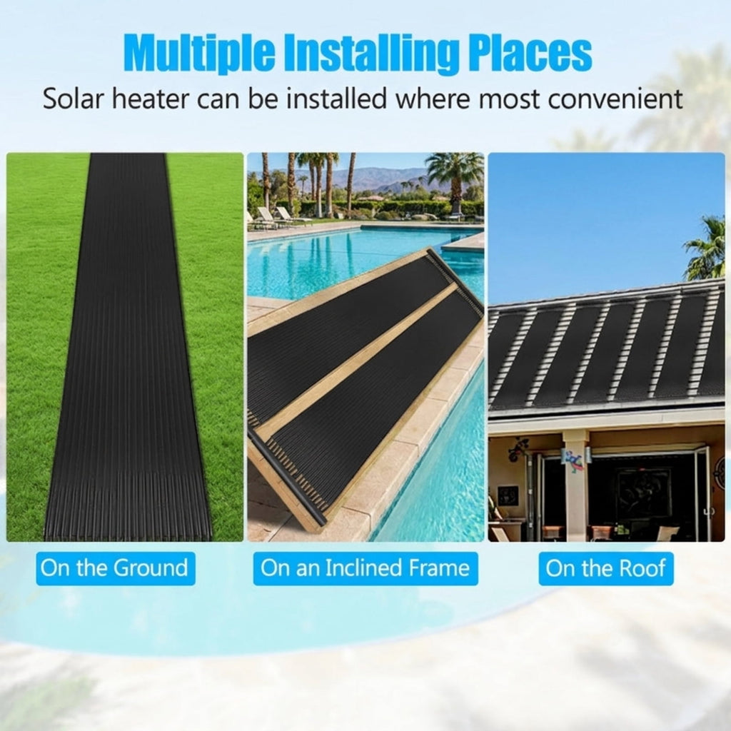 Biotree 2 Pieces 10/16.4/20 Feet Weatherproof Solar Swimming Pool Heating System 20 ft Set for Garden Yard Lawn Watering Outdoor, Black