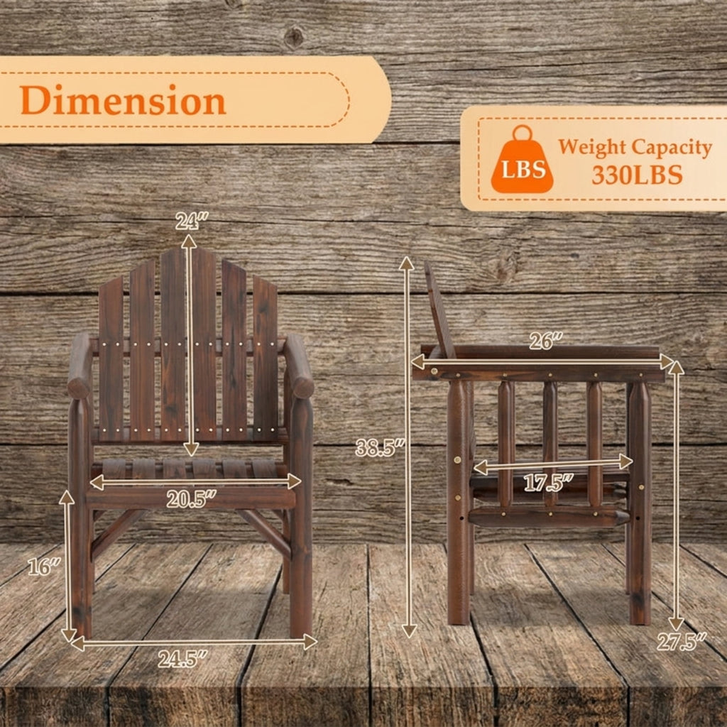Biotree Outdoor Wood Armchair Wooden Patio Dining Chair with Armrests Stackable Patio Chair for Garden BackyardBrown