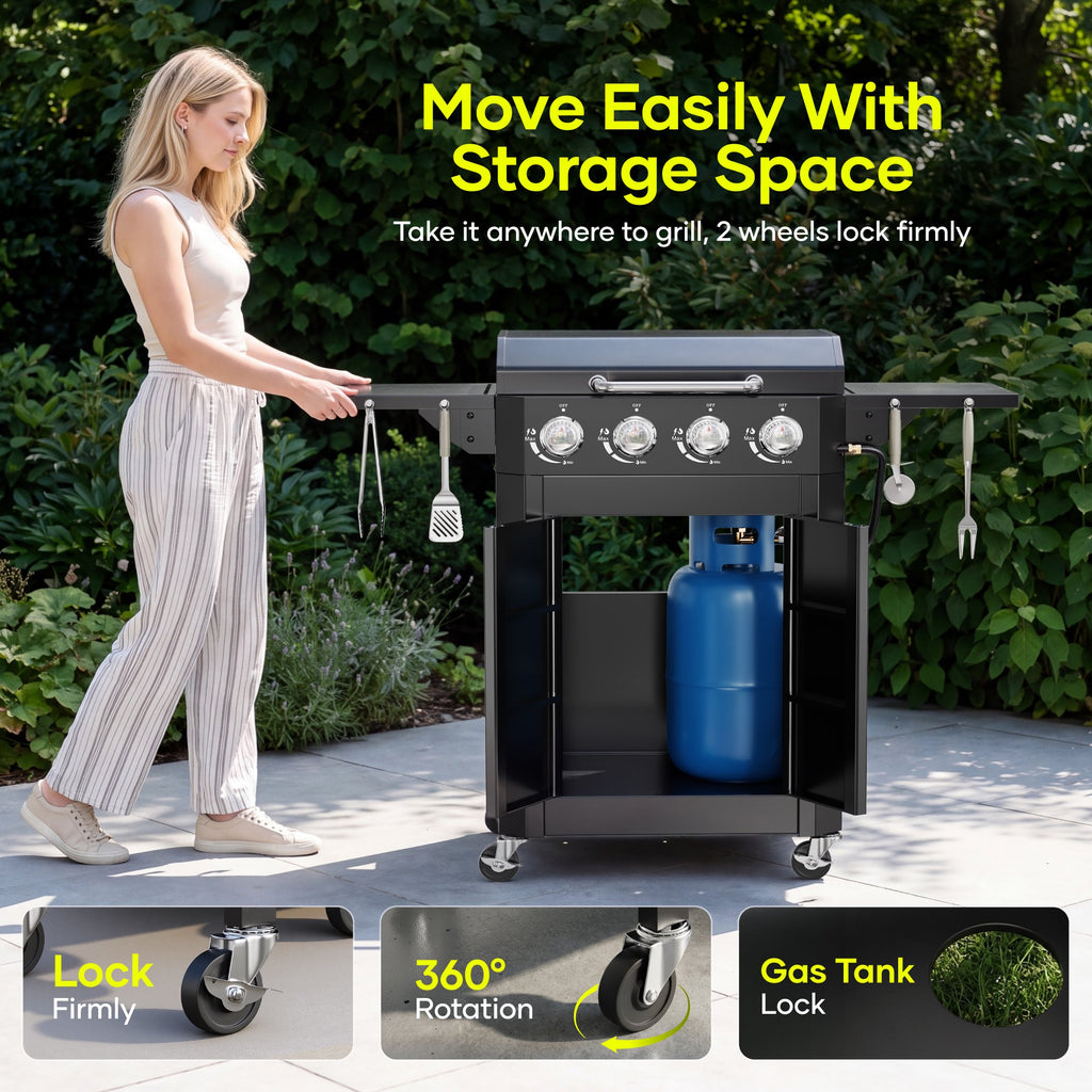 Biotree 4-Burner Gas Teppanyaki and Grill Combo