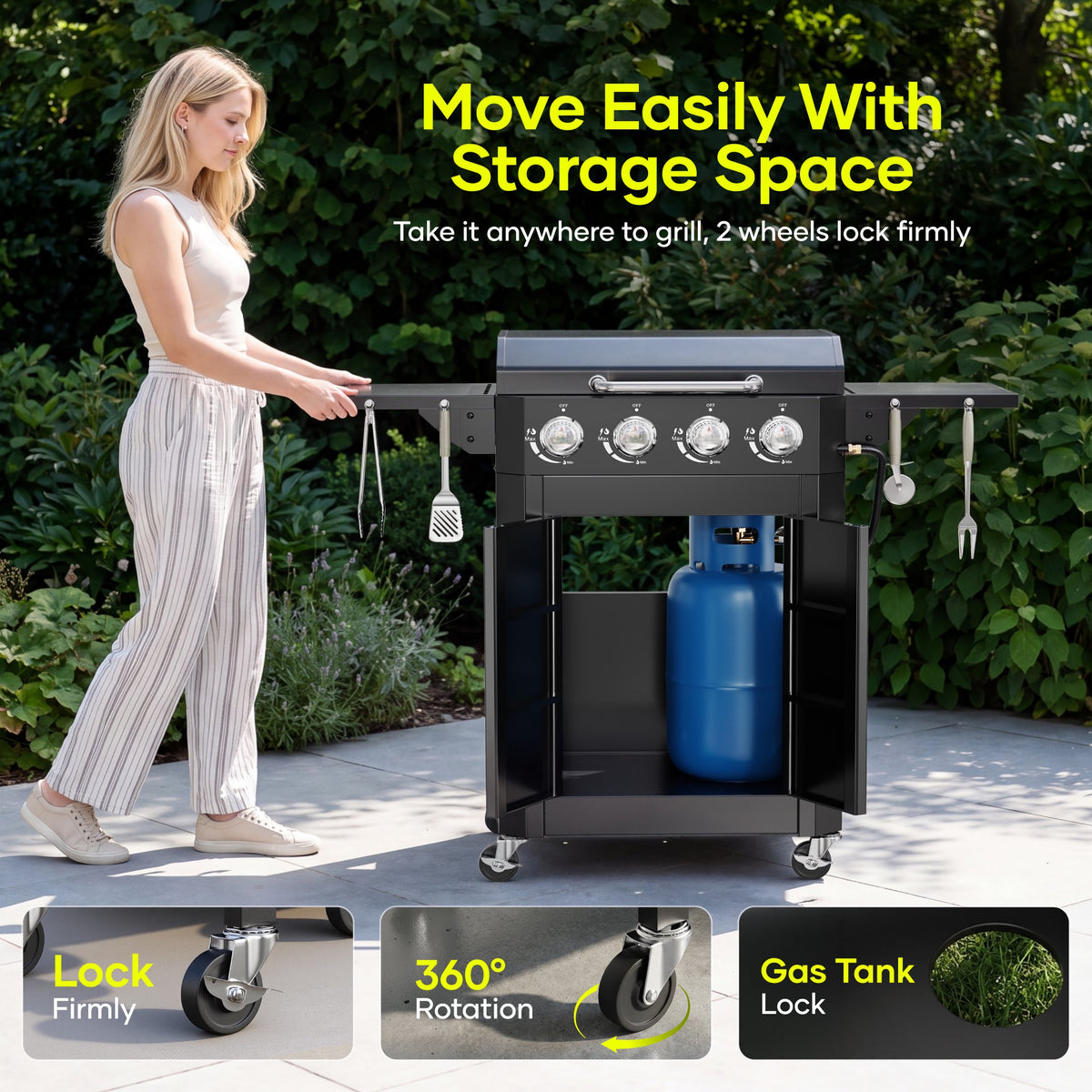 Biotree 4-Burner Gas Teppanyaki and Grill Combo
