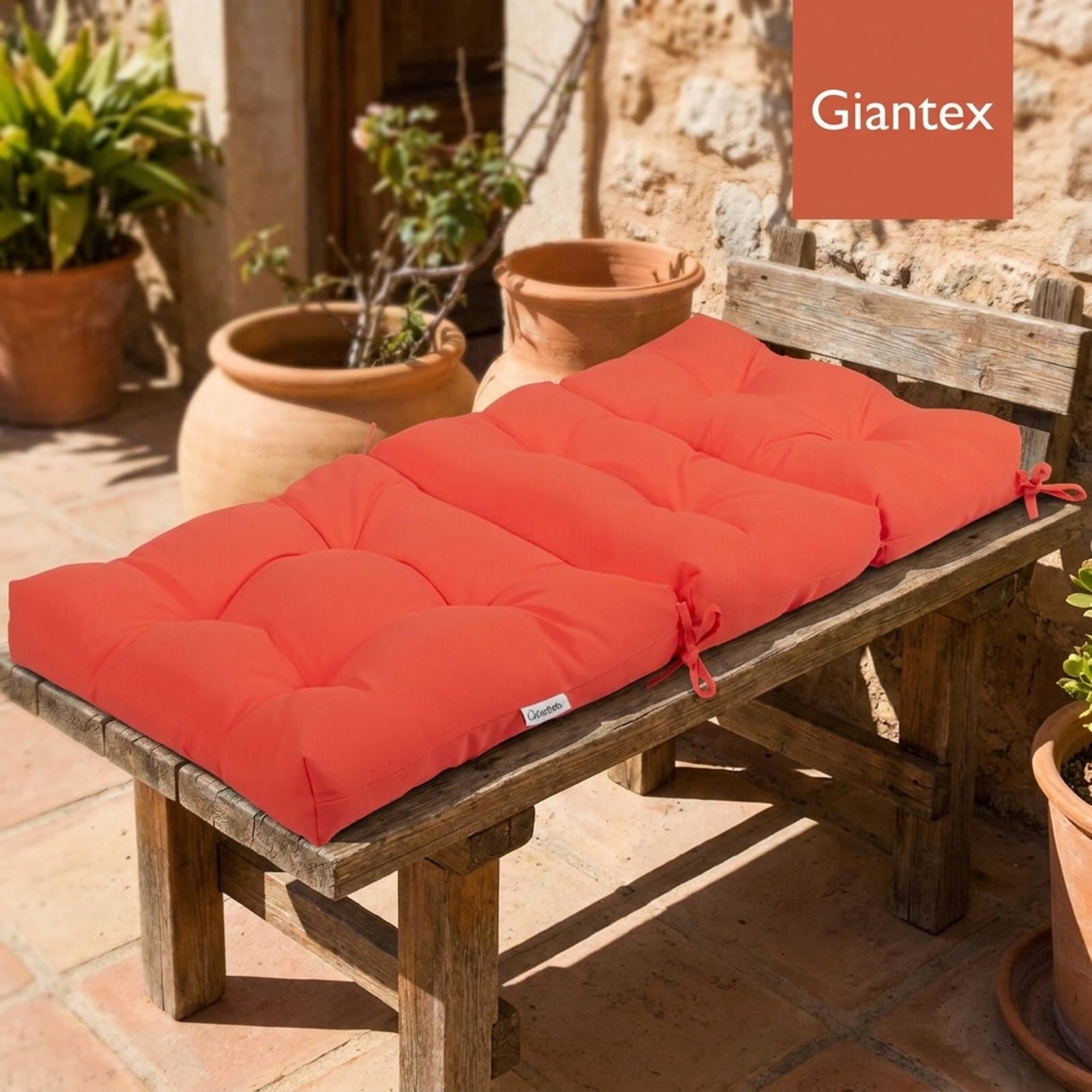 Biotree 22 X 44 Inch Tufted Outdoor Patio Chair Seating Pad Comfortable Patio Chair Cushion PadOrange