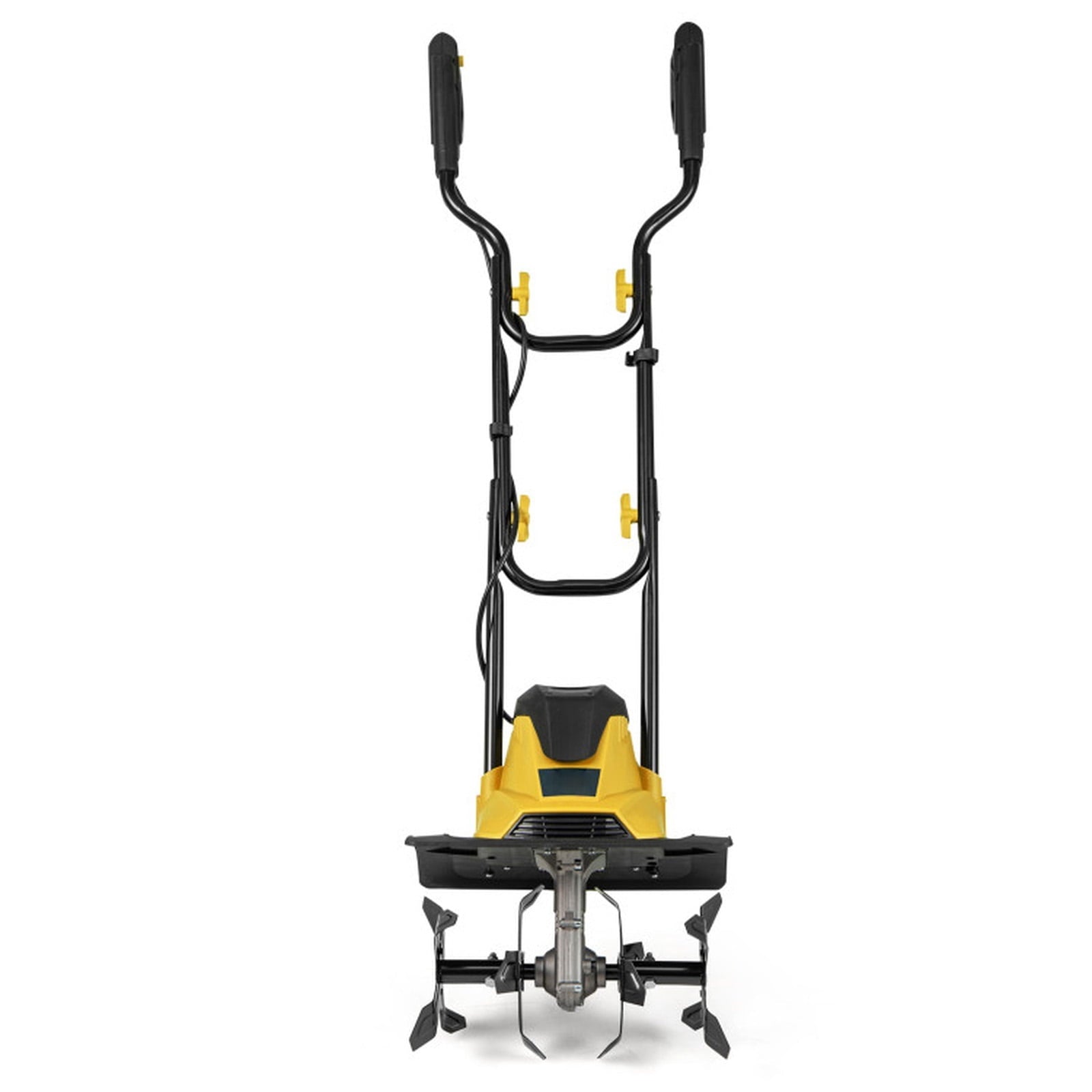 Biotree 10 Amp Powerful Corded Electric Tiller Cultivator with Safety Lock for Lawn Garden Yard Soil Care, Yellow