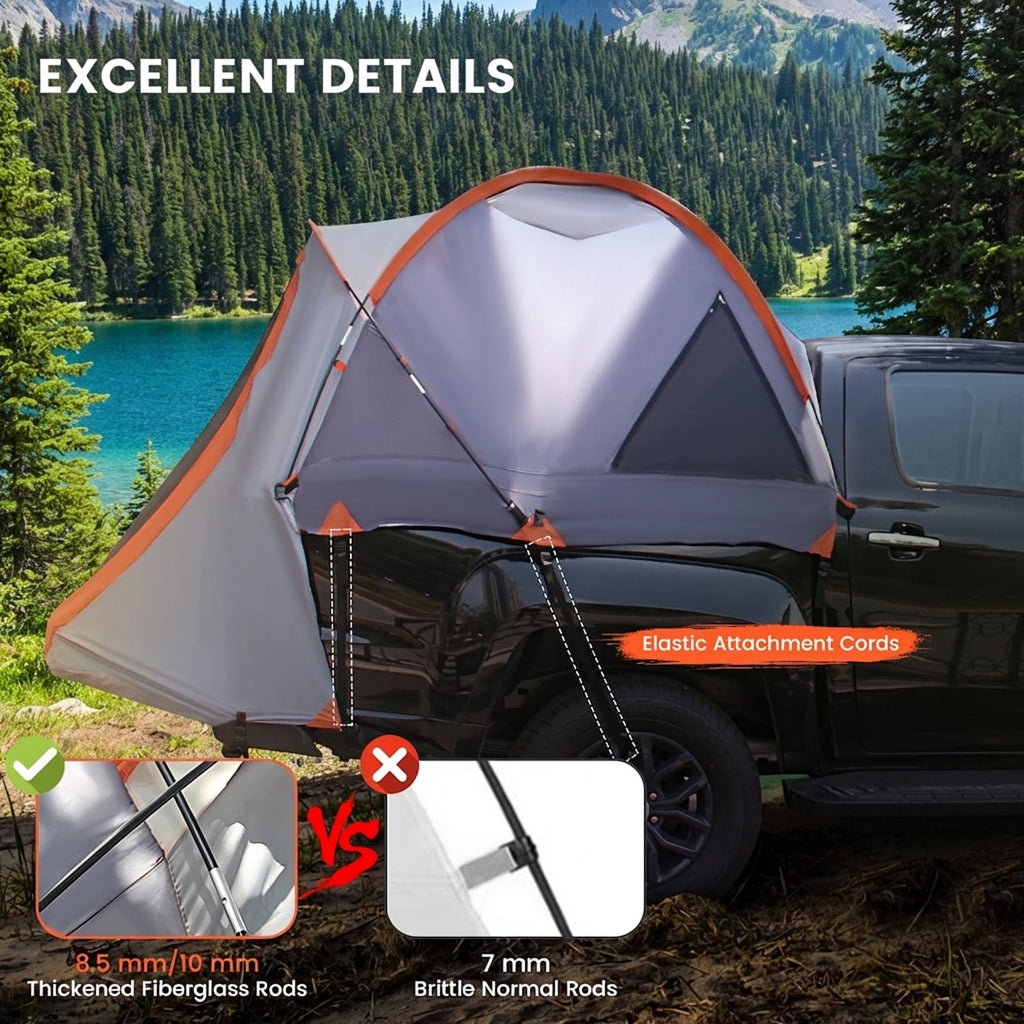 Biotree 2 Person Portable Pickup Truck Bed Tent with Carry Bag for Outdoor Camping Adventures