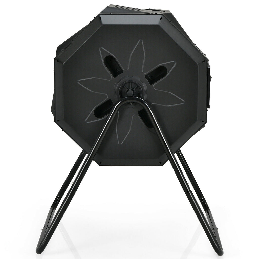 Biotree 43 Gallon Composting Tumbler Compost Bin with Dual Rotating Chamber Outdoor Garden Organic Yard