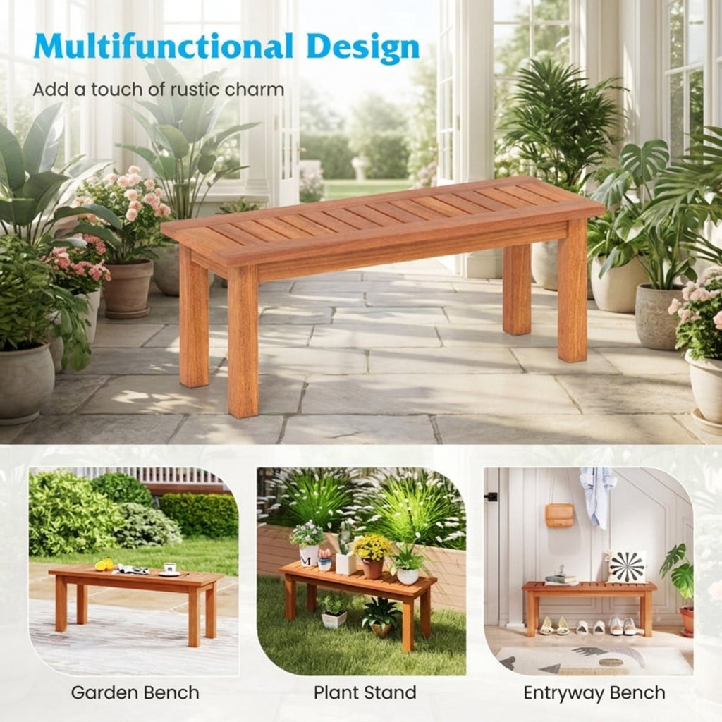 Biotree Wooden Plant Stand Outdoor Indoor Solid Wood Flower Pot Holder Display Shelf for Indoor Outdoor Patio Balcony Garden, Brown