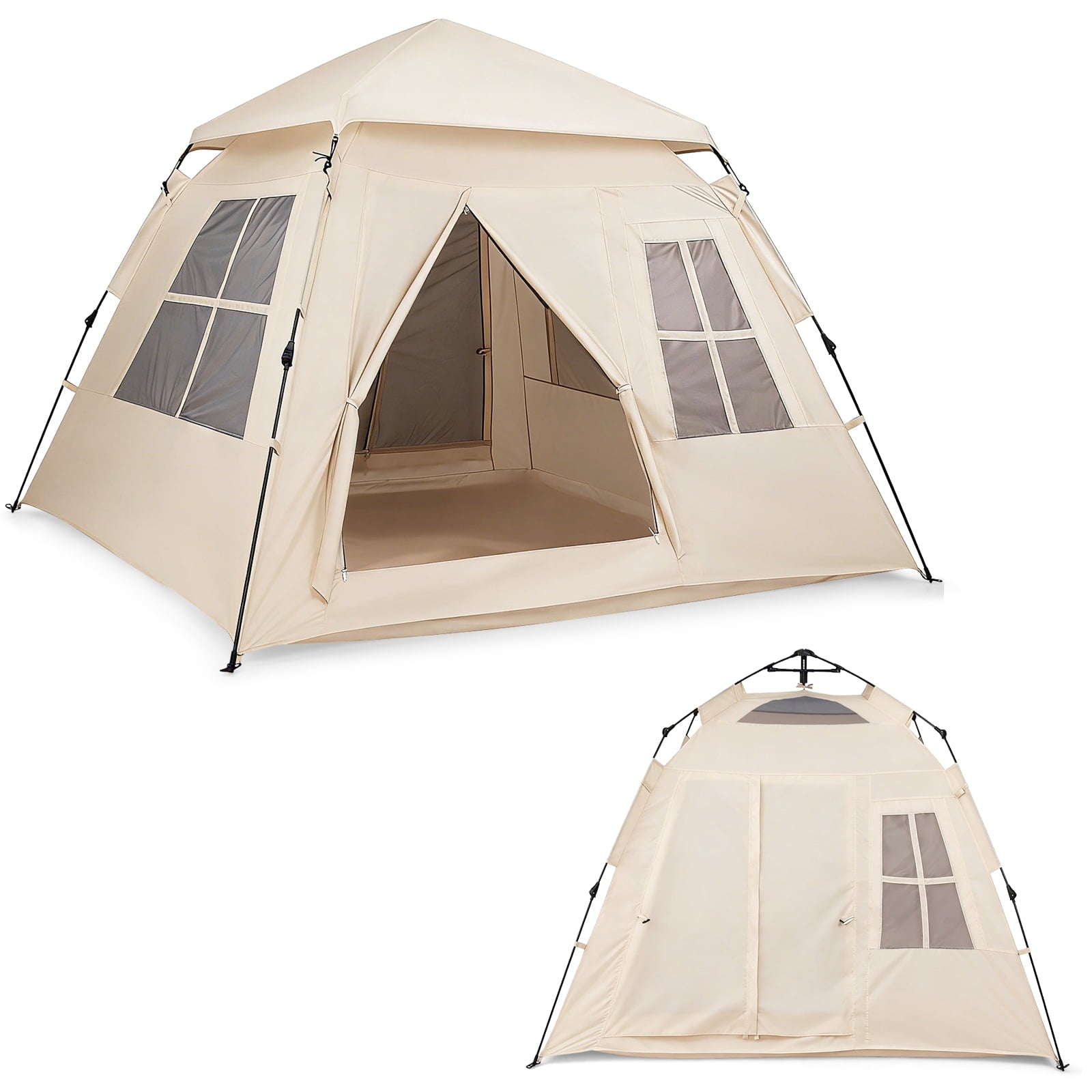 Biotree 4 Person Camping Tent with Mesh Windows and Carrying Bag for Family Camping Hiking